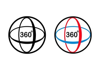 Angle 360 degrees rotation icon. Isolated sign symbol and flat style. Vector Illustration.