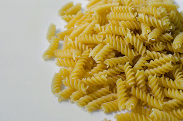 Fusilli Pasta Isolated In White Background.