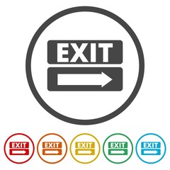 Fire exit sign, Emergency exit, 6 Colors Included