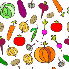Seamless vegetables pattern
