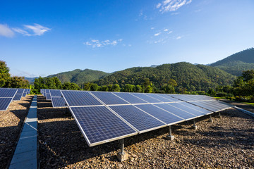 solar panel on sky background
