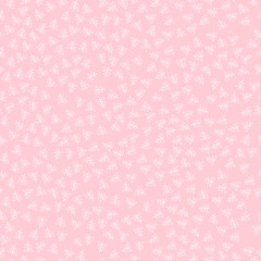 Damask seamless floral pattern. Royal wallpaper. White flowers on a pink background.