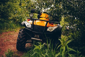 Fototapeta premium ATV Quad Bike in wild nature landscape