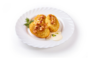 Potato dumplings - a traditional regional dish. Polish, Latvian and Lithuanian cuisine.