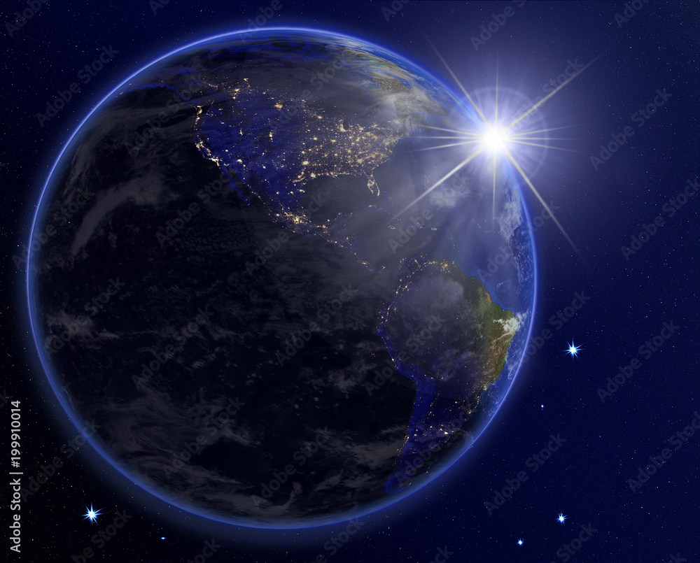 Canvas Prints view of the planet earth from space during a sunrise 'elements of this image furnished by nasa'