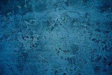 Fototapeta na wymiar Blaue kaputte Oberfläche mit Rissen