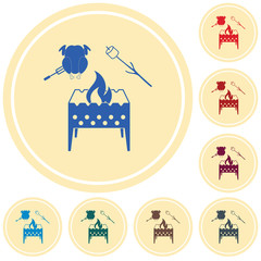 Brazier, zephyr and chicken icon