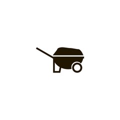 Wheelbarrow cart icon. flat design