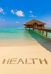 Word Health on beach