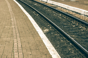 poor railway road and platform