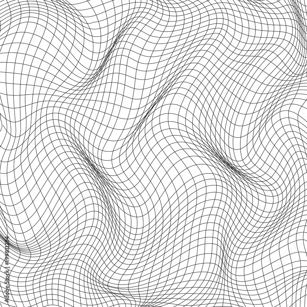 Poster mesh warp texture isolated on white background. distort and deformation net. vector illustration