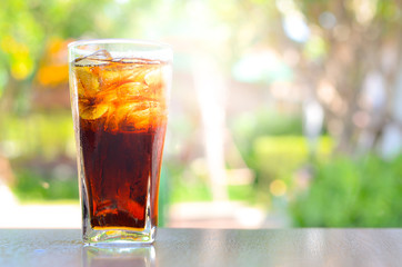 Cola in glass on holliday time