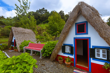 Fototapeta na wymiar Traditional Madeira house in Santana Portugal