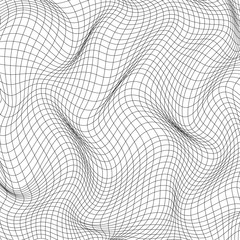 Mesh warp texture isolated on white background. Distort and deformation net. Vector illustration - obrazy, fototapety, plakaty