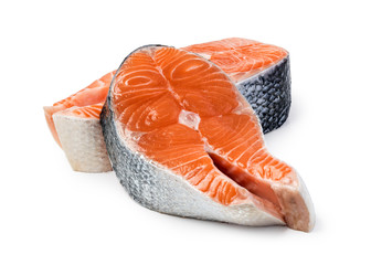 Slice of red fish salmon