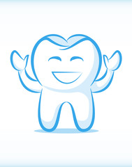 Vector Happy Tooth Character