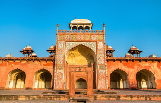 Tomb of Akbar the Great at Sikandra Fort in Agra, India