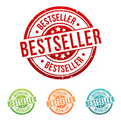 Bestseller Stamp - Onlineshopping Badge in different colours. Eps10 Vector.