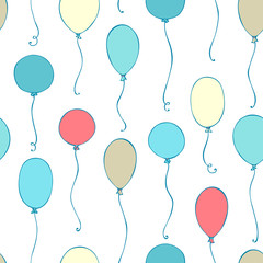 Vector seamless pattern of balloons.