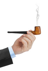 Hand with smoking pipe