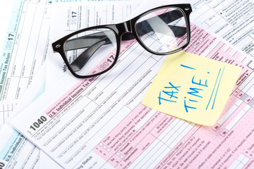 Tax forms, close up