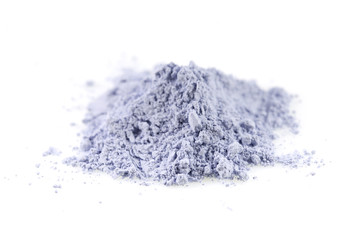 Blue powder gypsum dental on white background