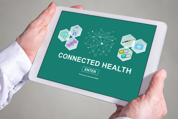 Connected health concept on a tablet