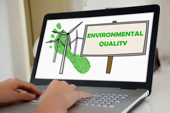 Environmental quality concept on a laptop screen