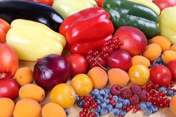 Fruits and vegetables.