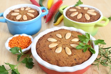 Paté with meat and vegetables.