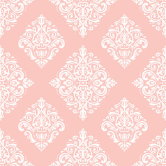 Orient vector classic pattern. Seamless abstract background with vintage elements. Orient pink and white background. Ornament for wallpaper and packaging