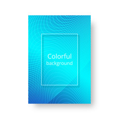 A colorful leaflet pattern with bright neon stripes and arcs. Bright blue vector background