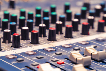 Mixing console in the Studio