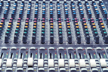 Mixing console in the Studio