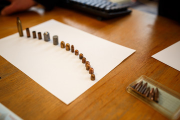 many shell casings from bullets of different caliber
