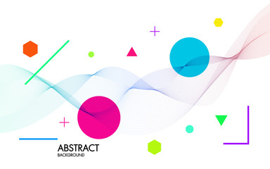Abstract background with dynamic linear waves.For space text colorful Vector illustration in flat minimalistic style