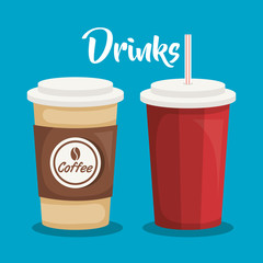 drinks beverage set icons vector illustration design