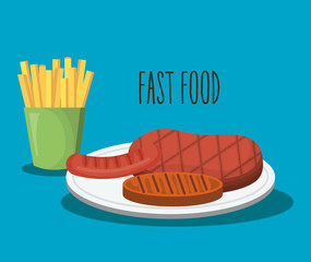 delicious french fries and fries potatoes fast food icon vector illustration design