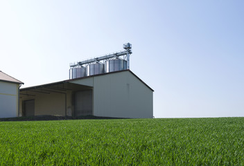 Agriculture: Round grain silo