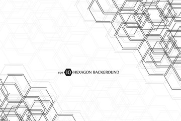 Hexagonal geometric background. Business presentation for your design and text. Minimal graphic concept. Eps 10 stock vector illustration.