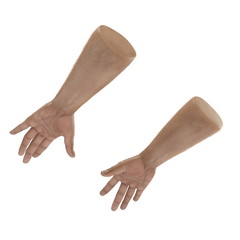 Male Hand on white. 3D illustration