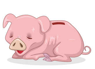 Piggy Bank Thin Illustration