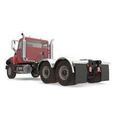 Red truck isolated on white. 3D illustration