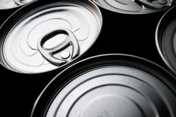 Cans close up