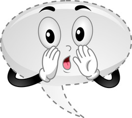 Mascot Speech Bubble Whisper Illustration
