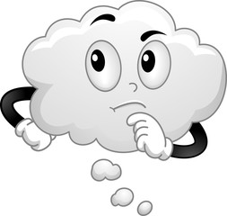 Mascot Thinking Cloud Illustration