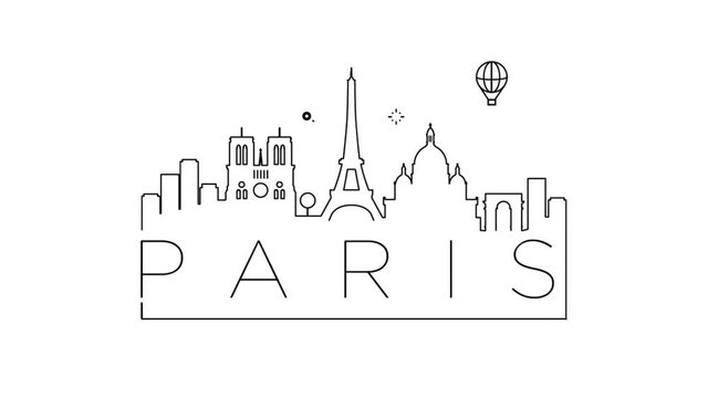 Modern Paris Skyline Animation