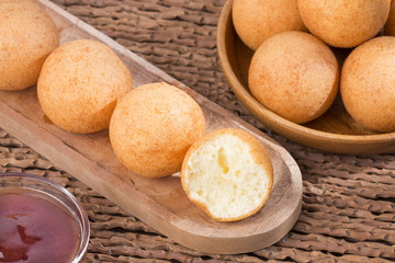 Traditional Colombian buñuelos (Deep Fried Cheese Bread)