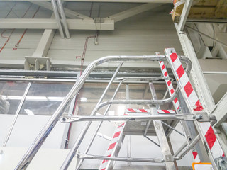 Many new step ladder display on the tool store (shop)
