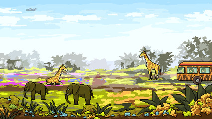 vector pixel art safari nature scene © Saphatthachat